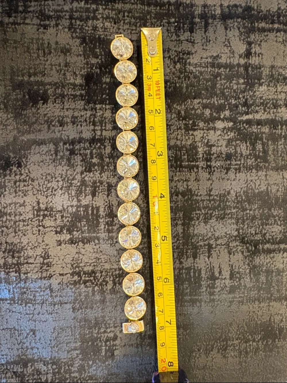 Henri Bendel Gold-Tone Crystal Statement Bracelet - Clear Crystal Accents - Picture 9 of 9
